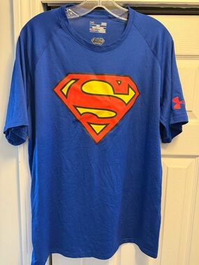 Under Armour Royal Blue Short-Sleeve Tee with Superman Shield